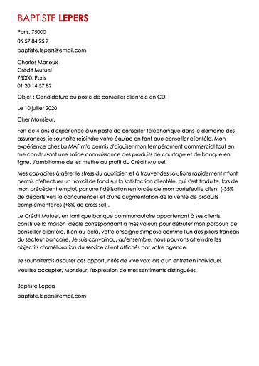 Modèle de lettre de motivation originale