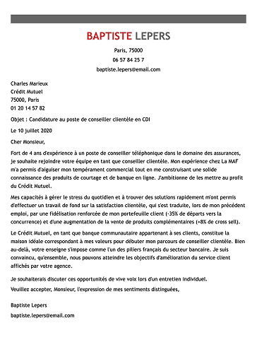 Modèle de lettre de motivation originale