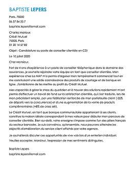 Modèle de lettre de motivation originale avec éléments en bleu