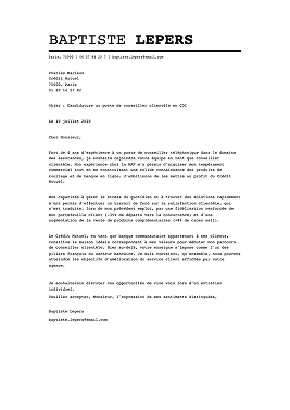 Modèle de lettre de motivation originale minimaliste
