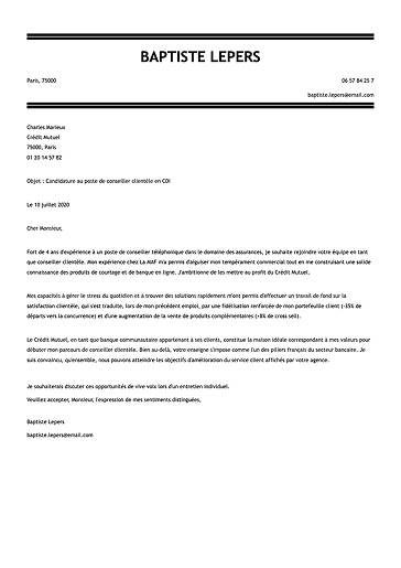 Modèle de lettre de motivation originale