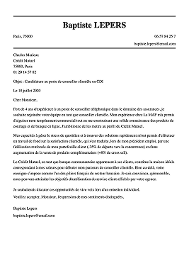 Modèle de lettre de motivation professionnelle