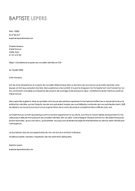 Modèle de lettre de motivation professionnelle et soignée
