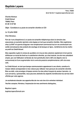 Modèle de lettre de motivation simple