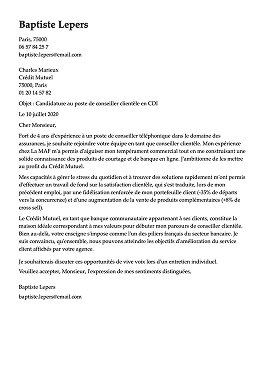 Modèle de lettre de motivation simple au design épuré