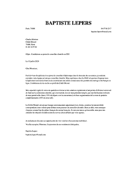 Modèle de lettre de motivation simple au style élégant