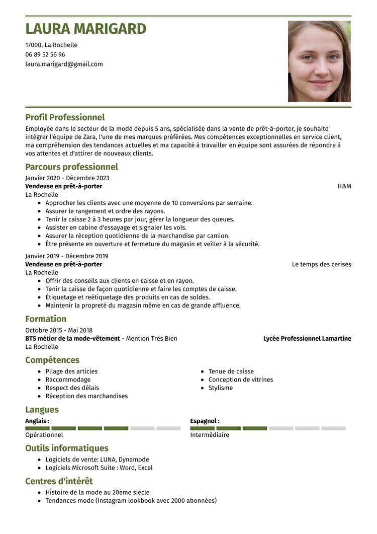 Template de CV classique intemporel