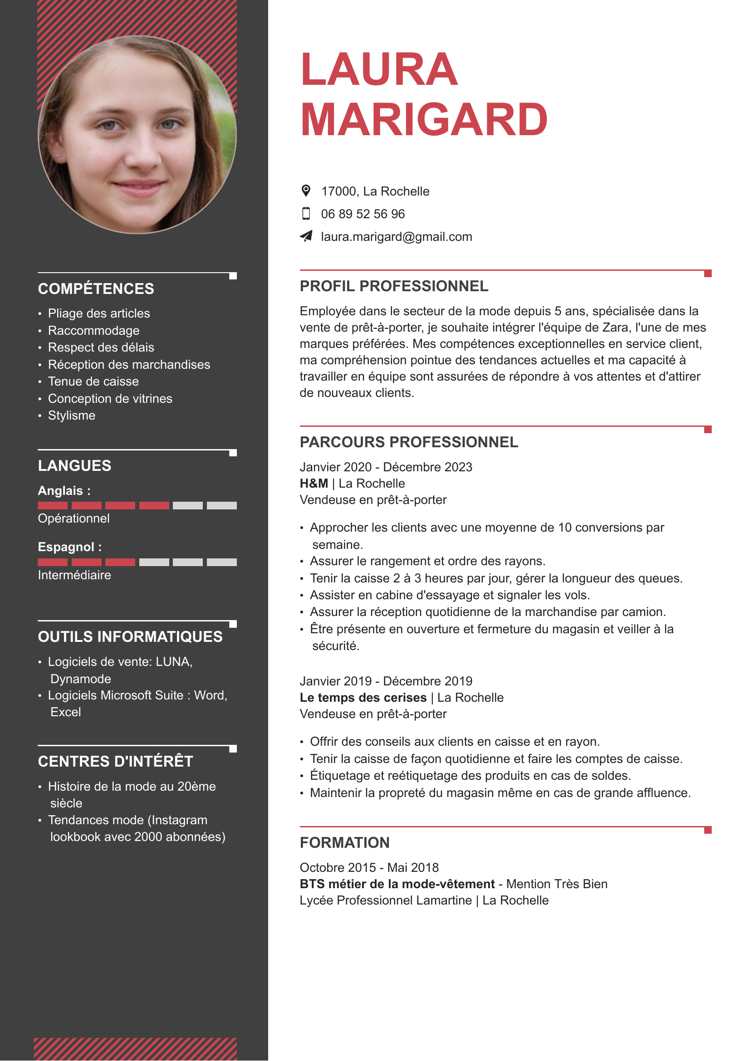 Modèle de CV classique graphique