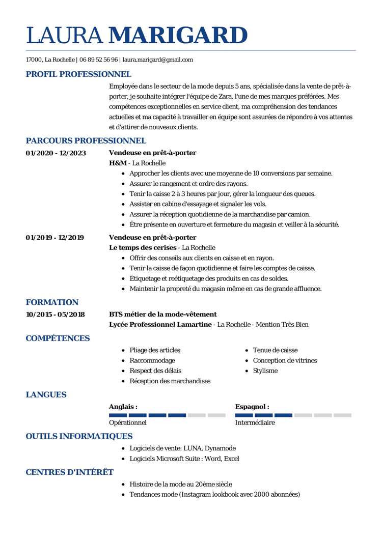 Template de CV classique imposant