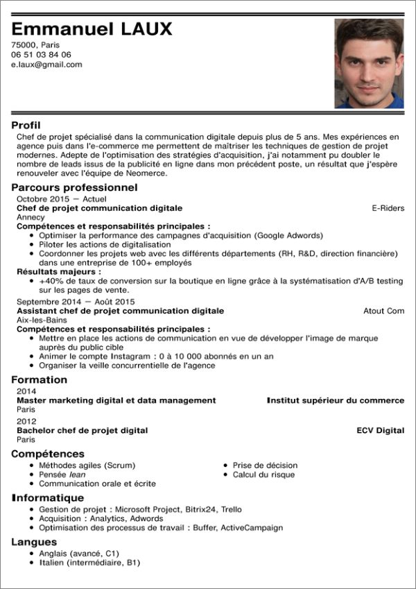 modeles cv professionnel