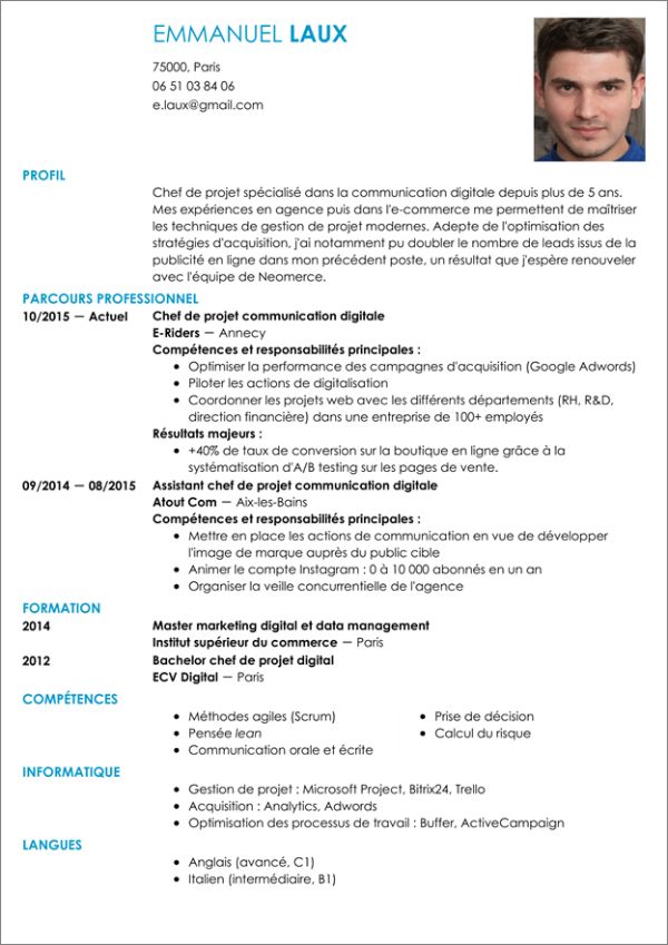 modeles cv professionnel