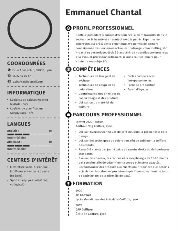 Mod le CV Sans Photo 22 Exemples T l charger 2026 Mod le CV Sans Photo 22 Exemples T l charger 2026