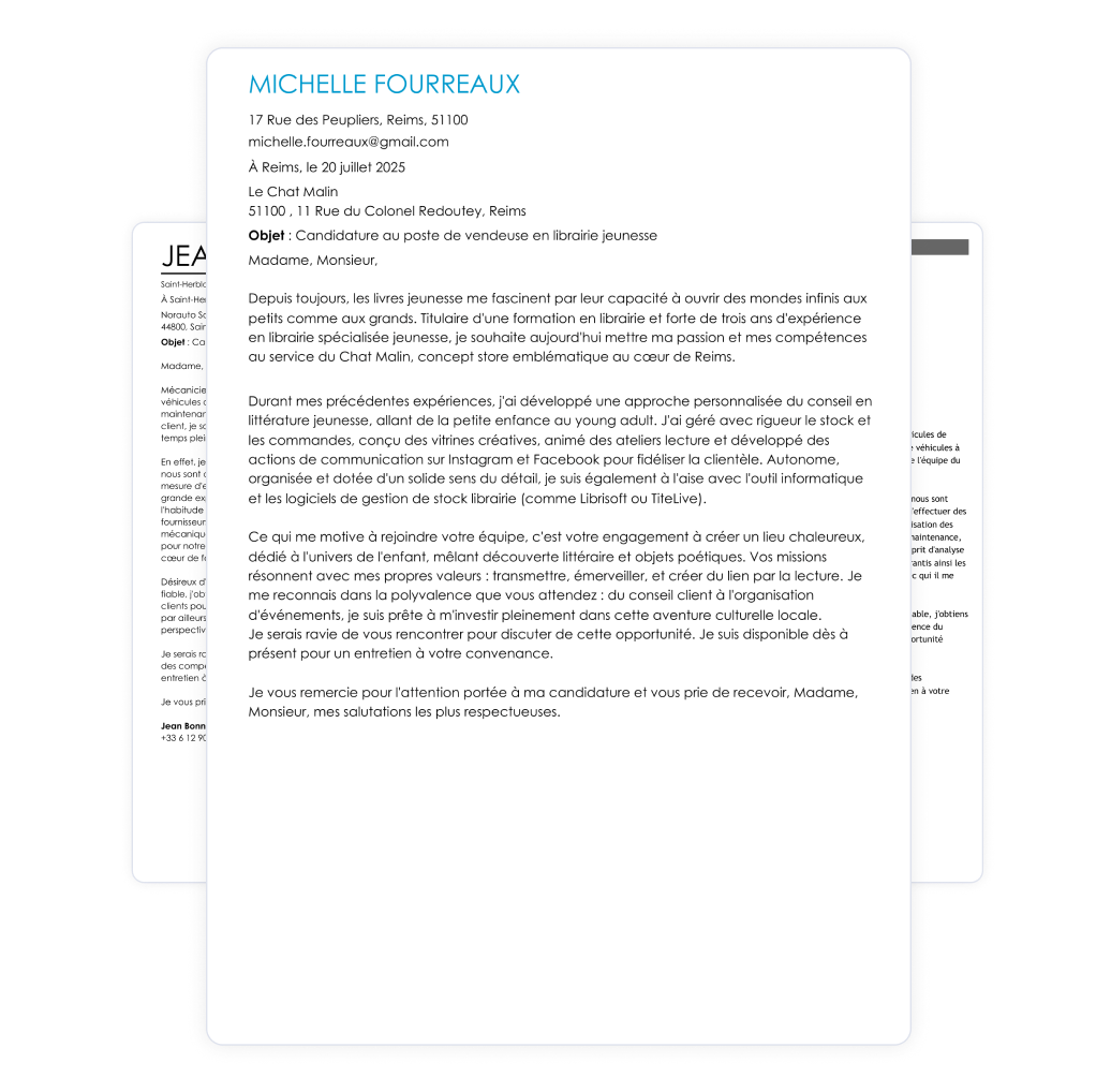 Sélectionnez un modèle de lettre de motivation