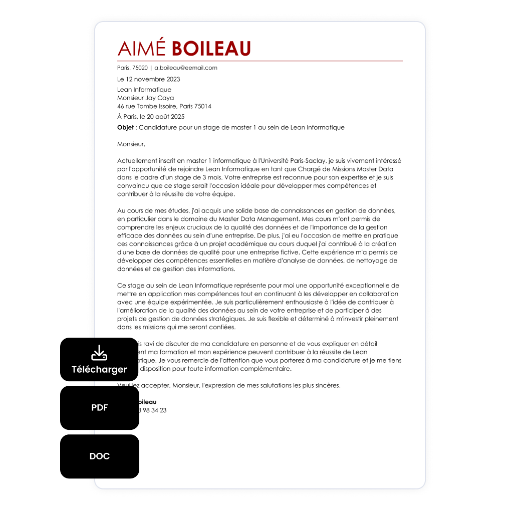 Téléchargez votre lettre de motivation
