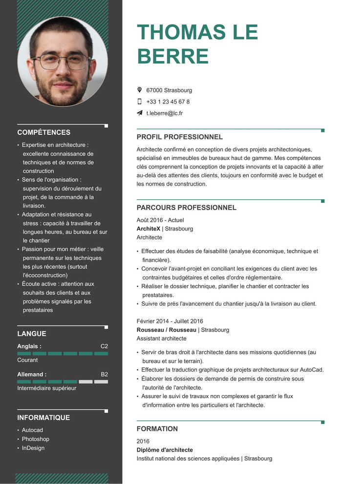 Exemple de CV template