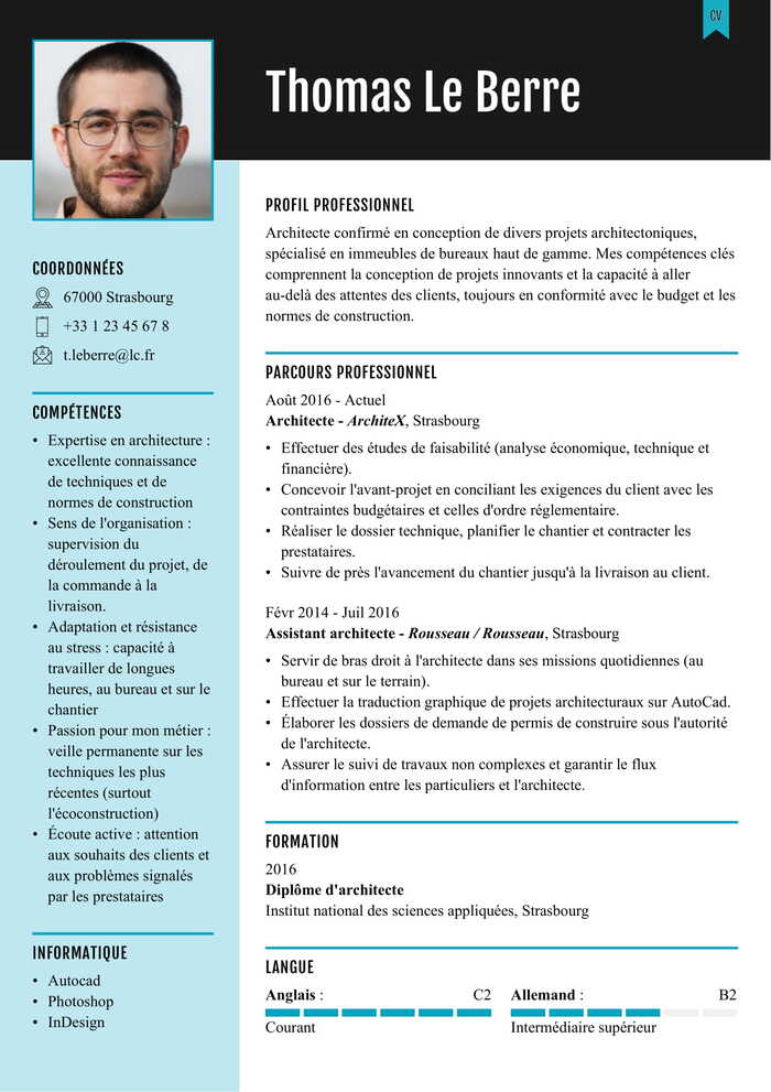 Exemple de CV template