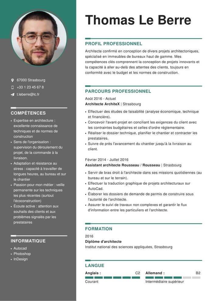 Exemple de CV template