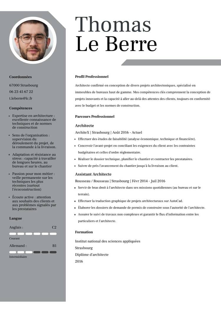 Exemple de CV template