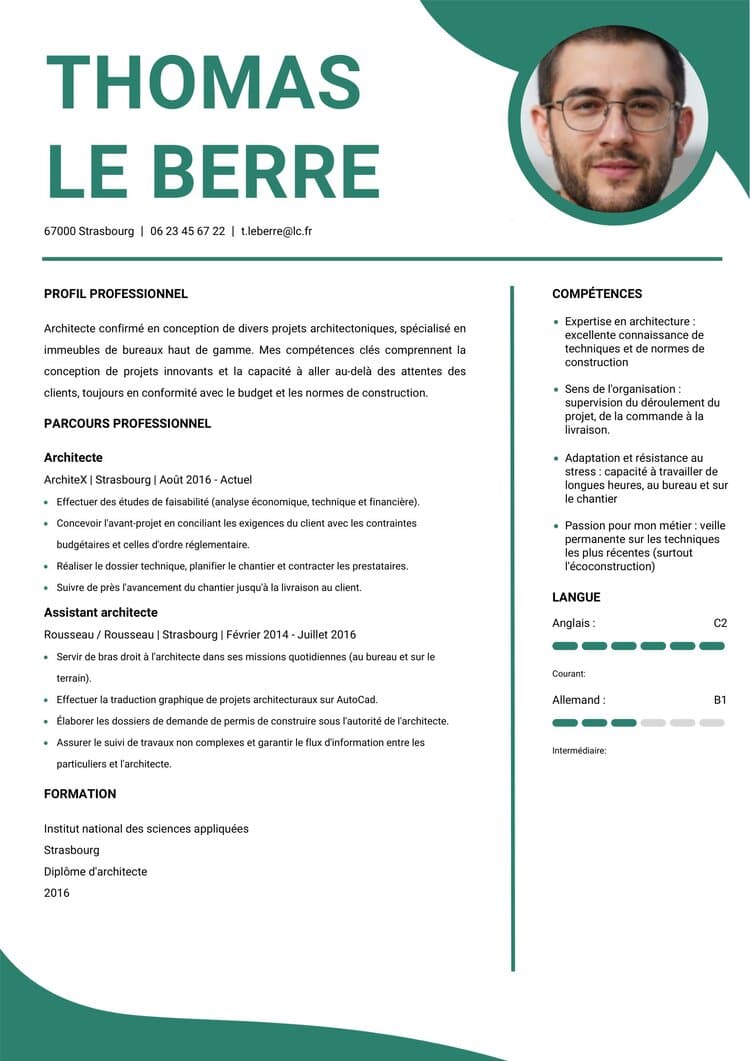 Exemple de CV template